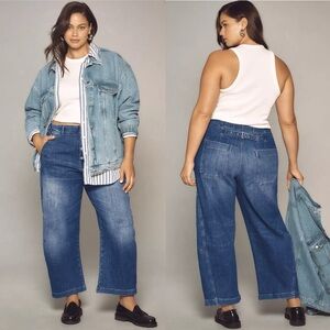 Anthropologie The Arin Mid-Rise Button-Front Barrel Pant Jeans by Pilcro 30